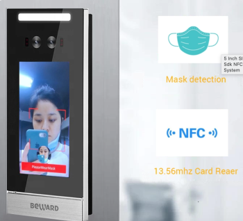 5英寸sip兩條聊天式讀取器免費API SDK NFC時間出勤門訪問控制系統