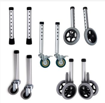 助行器配件帶輪腳管高度可調定向輪萬向輪剎車輪下壓柱剎輪直腳管