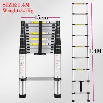 1.4 M多功能可伸縮的梯子鋁合金合金增厚折疊梯子竹製l