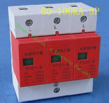 DMWD SPD 3P 60KA~100KA D ~420VAC Household Surge Protector Protective Low-voltage Arrester Device Su