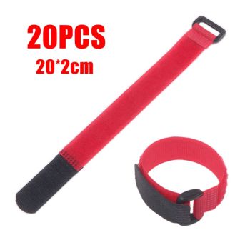 Mayitr 20pcs Reusable Cable Ties Nylon Fastener Hook Loop Strap Cord Ties Organizer 20cm for Electri
