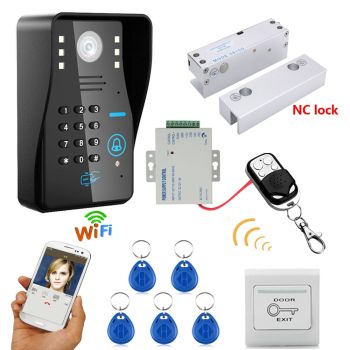 Mountainone Wireless WiFi RFID密碼訪問控制對講系統 +電螺栓鎖列板