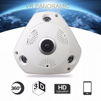 無線全景相機1.44mm鏡頭360度相機HD 960P運動檢測WiFi IP攝像頭房屋