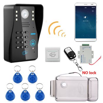 無線wifi rfid門訪問控制系統套件套件+1電子門鎖+1遙控器 +5