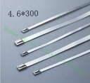 100pcs 4.6mmx300mm自鎖不銹鋼拉鍊拉鍊拉鍊鎖定綁帶高質量