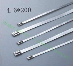 高質量100pcs 4.6mmx200mm自鎖不銹鋼拉鍊拉鍊拉鍊領帶包裹