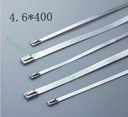 高質量100pcs 4.6mmx400mm自鎖不銹鋼拉鍊拉鍊拉鍊領帶包裹