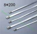 高質量100pcs 8mmx200mm自鎖不銹鋼拉鍊拉鍊拉鍊領帶包裹