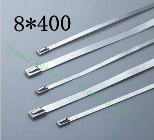 高質量100pcs 8mmx400mm自鎖不銹鋼拉鍊拉鍊拉鍊領帶包裹