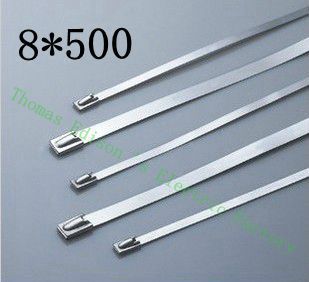 高質量100pcs 8mmx500mm自鎖不銹鋼拉鍊拉鍊拉鍊領帶包裹