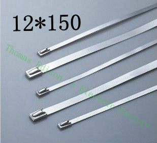 高質量100pcs 12mmx150mm自鎖不銹鋼拉鍊拉鍊拉鍊領帶包裹