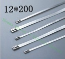 高質量100pcs 12mmx200mm自鎖不銹鋼拉鍊拉鍊拉鍊領帶包裹