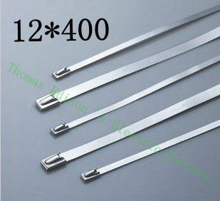 高質量100pcs 12mmx400mm自鎖不銹鋼拉鍊拉鍊拉鍊領帶包裹