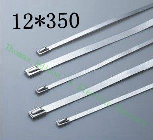 高質量100pcs 12mmx350mm自鎖自鎖不銹鋼拉鍊拉鍊拉鎖領帶包裹