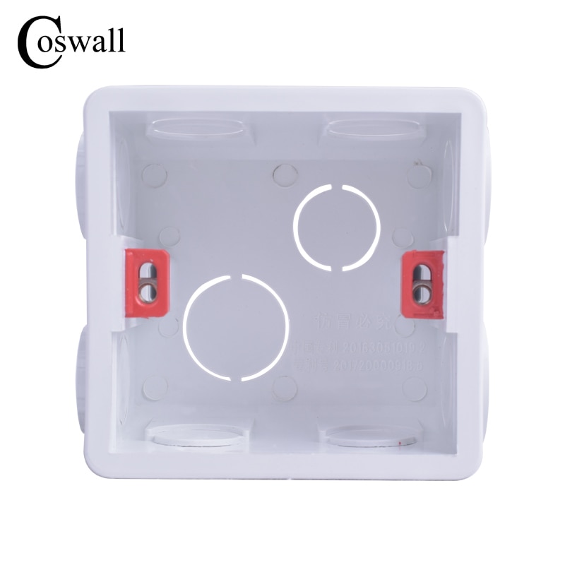 Coswall 可調式安裝盒 86mm*83mm*50mm 適用於 86 型開關插座 白色