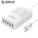 ORICO HPC-4A5U-US-WH旅行電湧保護器插座，帶有USB電源條IC，用於iPad iPhone（白色）
