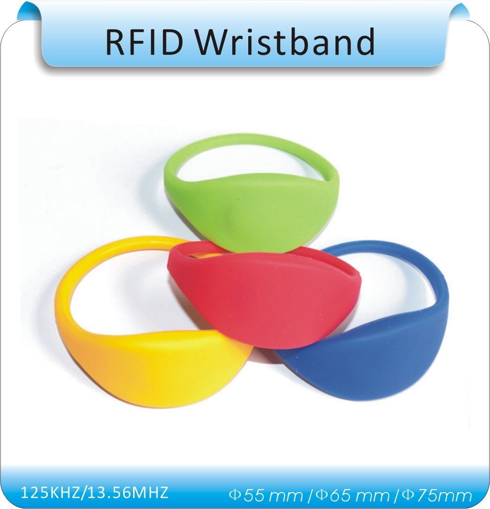 1 RFID讀取器+50pcs 7＃IP68防水矽膠125KHz EM4100 RFID腕帶/ RFID標籤手鐲