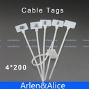 250pcs 4mm*200mm尼龍電纜綁帶標籤，用於以太網RJ45 RJ 12電源電纜標籤MAK
