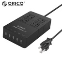 ORICO HPC-4A5U-US-BK家庭尺寸4 USA 4 USA OUTLET SUGHER PROVER POWER Strape With 4 40W USB充電