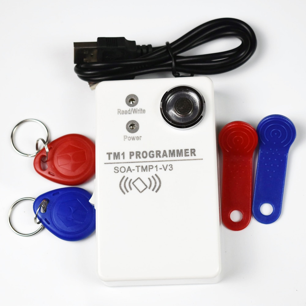 RFID 125KHz卡複印機2 in 1 em4100 tk4100卡Ibutton讀取器+2pcs rw1990+2pcs em4305 tag