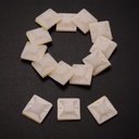 100pcs/pack白色自動粘連電纜線拉鍊扎架底座牆支架20*20mm