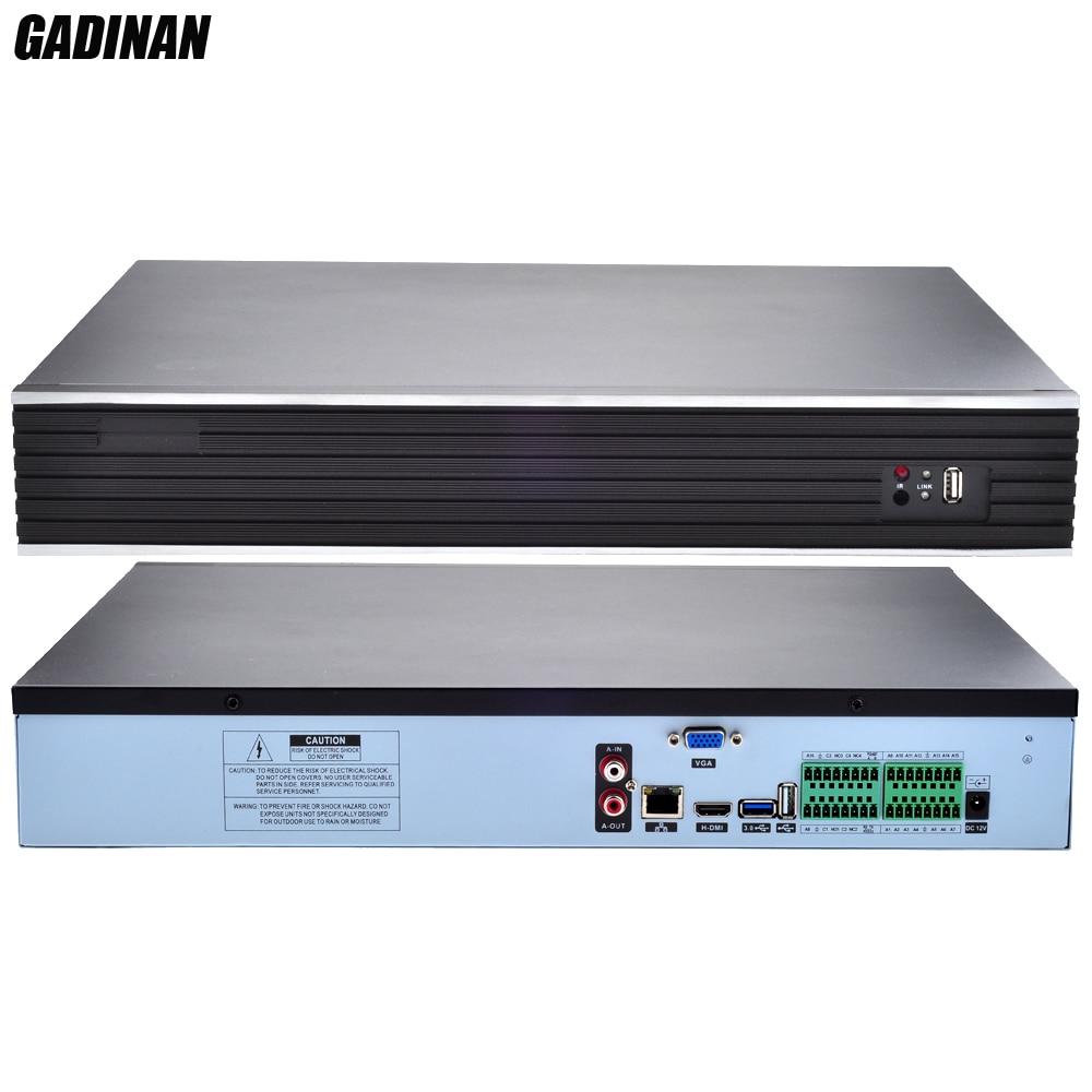 Gadinan H.265/H.264 32CH*4MP/24CH*5MP CCTV NVR雙向音頻安全網絡錄音機IP P2P NVR ON