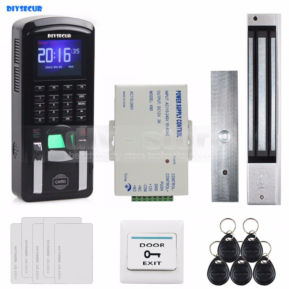 Diysecur TCP/IP USB指紋ID卡讀取器密碼鍵槃門訪問控制系統 + Power SU SU