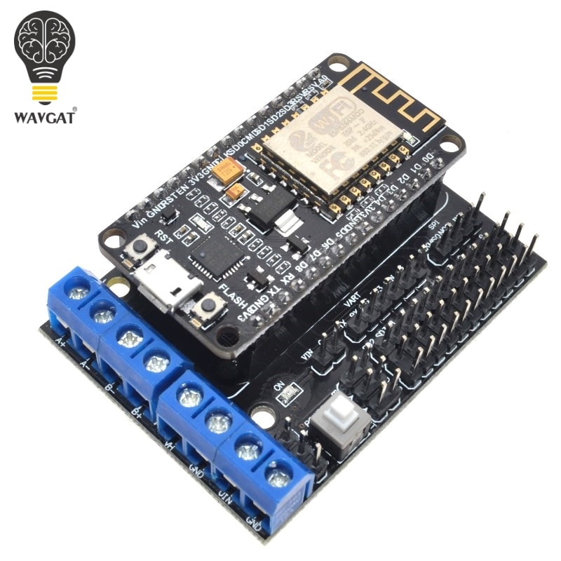 節點MCU開發套件nodemcu +電動機屏蔽ESP WiFi ESP8266 ESP-12E DIY RC玩具遙控器L