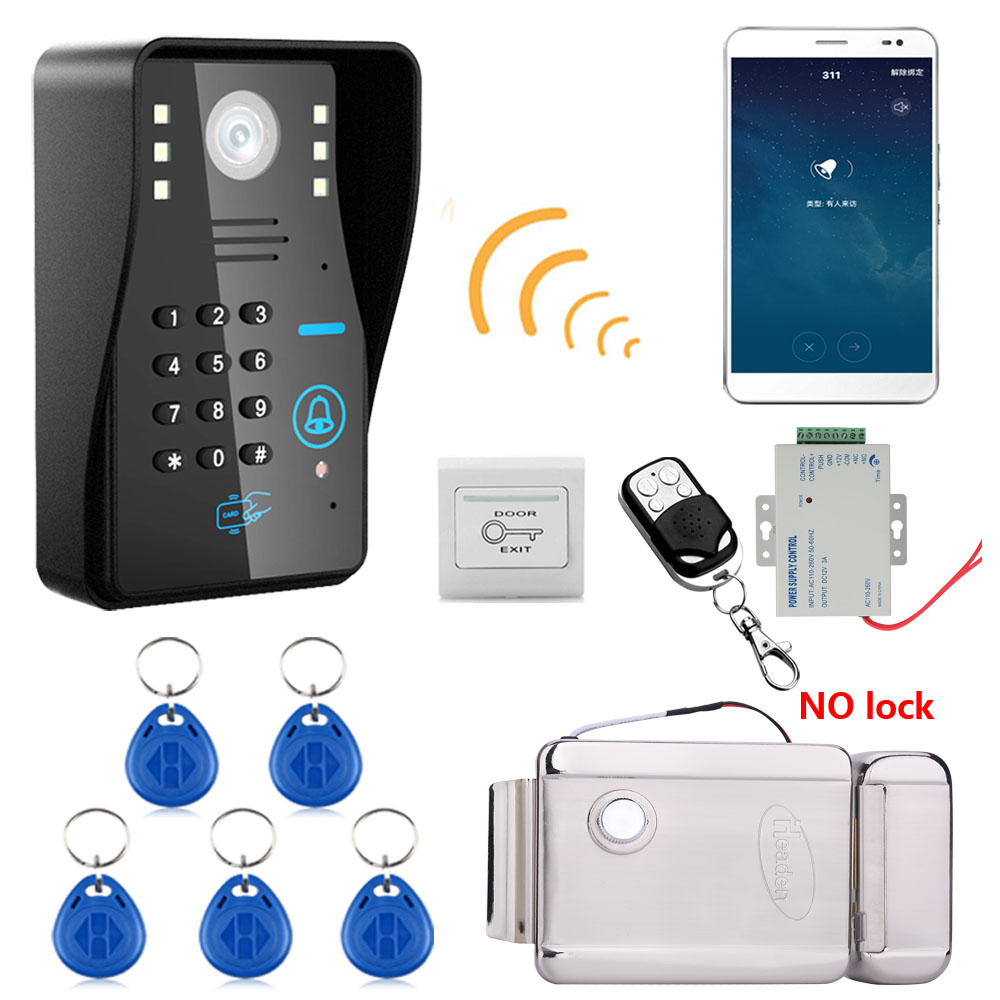 無線wifi rfid門訪問控制系統套件套件+1電子門鎖+1遙控器 +5