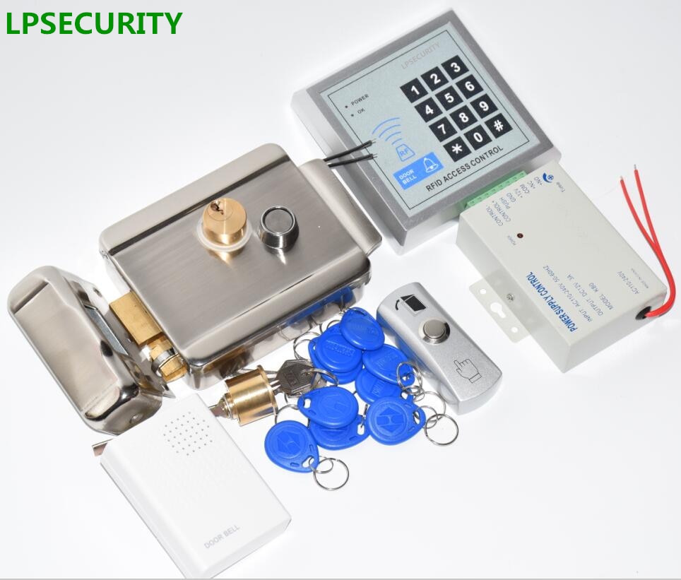 lpsecurity rfid門訪問控制系統套件帶鎖RFID鍵盤+電源+電氣門鎖+門e