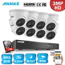 Annke 8CH 3MP CCTV系統FHD TVI DVR 8PCS 2048*1536 TVI安全圓頂攝像頭室外CCTV相機HO