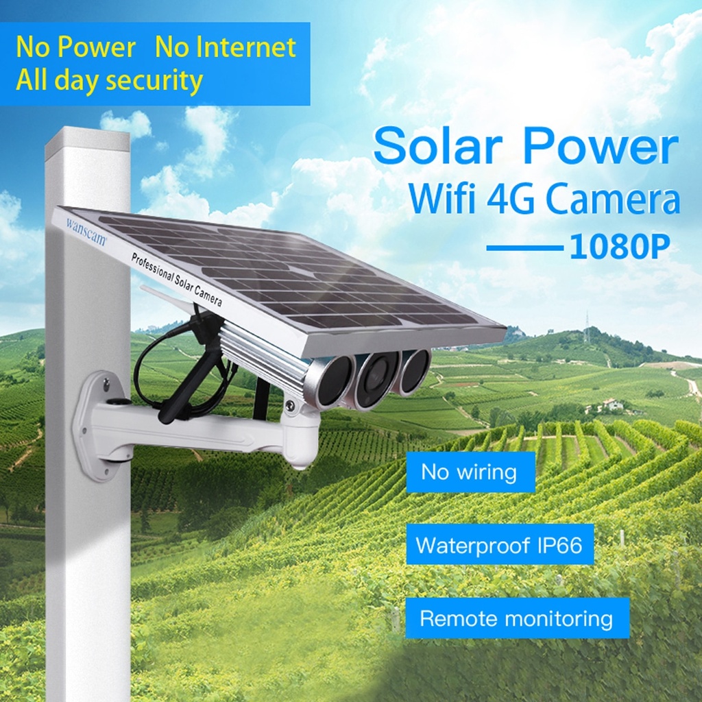 太陽能安全性IP攝像頭WiFi 4G 1080p戶外無線視頻監視P2P運動檢測