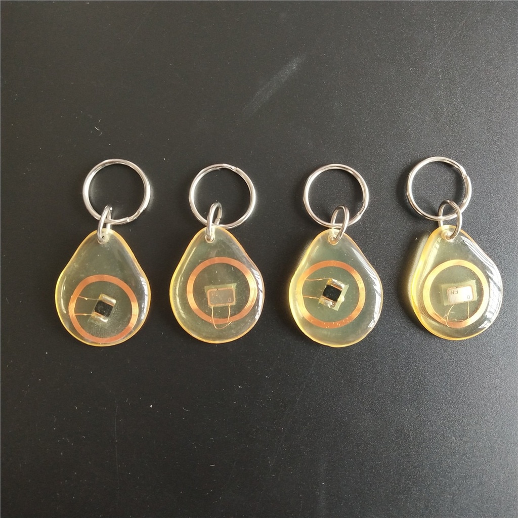 13.56MHz MF 1K S50 FM11RF08 F08 NFC透明膠卡RFID鍵標記鍵環-20pcs