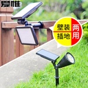 太陽能燈戶外草坪燈防水超亮射燈花園地插燈家用路燈庭院圍牆壁燈