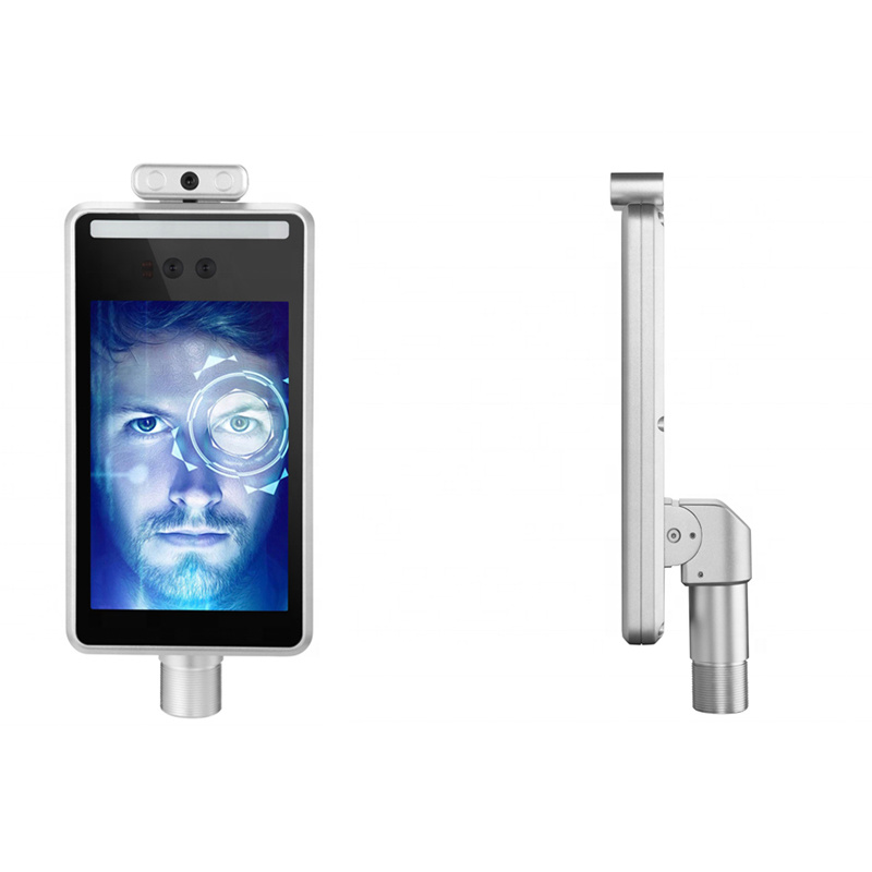 8英寸LCD QR代碼熱面識別溫度身體測量面部識別站立溫度計智能機器