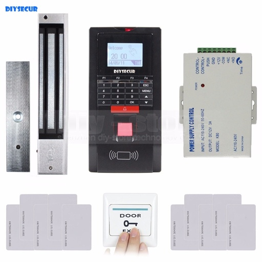 [1290724467-TW] DiySecur全TCP / IP指紋ID ID卡讀取器門訪問控制套件 +磁鎖 +退出但