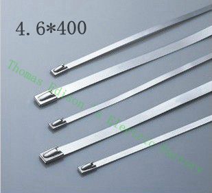 [2024735371-TW] 高質量100pcs 4.6mmx400mm自鎖不銹鋼拉鍊拉鍊拉鍊領帶包裹