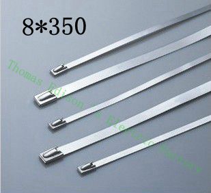 [2024765558-TW] 高質量100pcs 8mmx350mm自鎖不銹鋼拉鍊拉鍊拉鍊領帶包裹