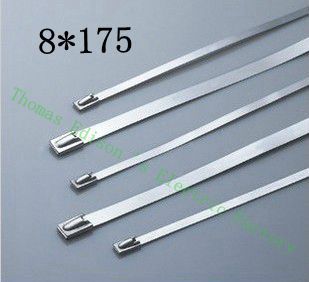 [2024774474-TW] 高質量100pcs 8mmx175mm自鎖不銹鋼拉鍊拉鍊拉鍊領帶包裹