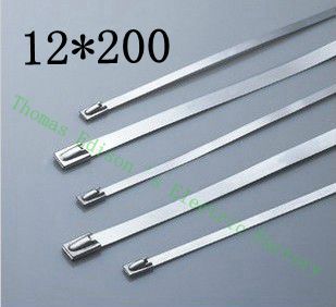 [2024783003-TW] 高質量100pcs 12mmx200mm自鎖不銹鋼拉鍊拉鍊拉鍊領帶包裹