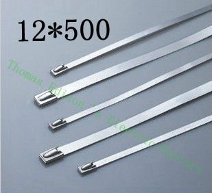 [2024792389-TW] 高質量100pcs 12mmx500mm自鎖不銹鋼拉鍊拉鍊拉鍊領帶包裹