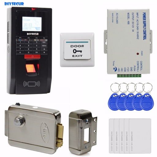[2039616781-TW] DiySecur完整完整的LCD指紋和ID卡讀卡器密碼鍵槃門訪問控制系統