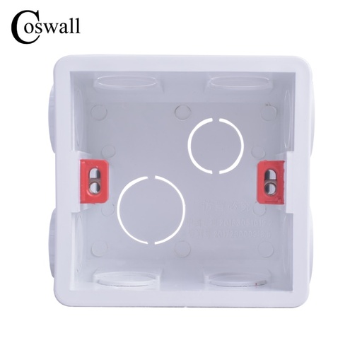[32221847893-TW] Coswall 可調式安裝盒 86mm*83mm*50mm 適用於 86 型開關插座 白色
