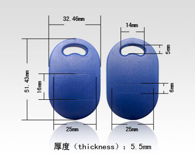 [32469417876-TW] 1000pcs 125KHz EM4100 ID RFID鍵fobs，RFID標籤，RFID令牌用於訪問控制KF-21