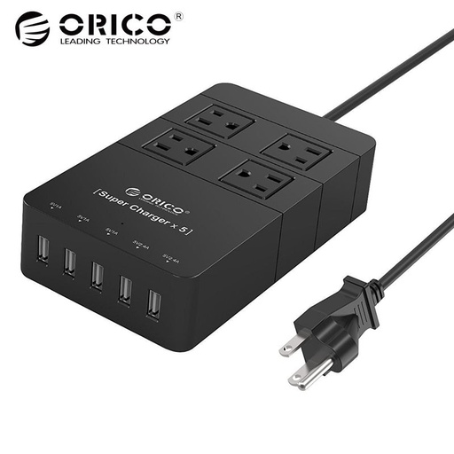 [32662803161-TW] ORICO HPC-4A5U-US-BK家庭尺寸4 USA 4 USA OUTLET SUGHER PROVER POWER Strape With 4 40W USB充電