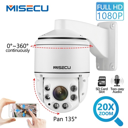 [32688548430-TW] MISECU 1080P PTZ IP POE攝像機室外Sony IMX323 ONVIF 20X ZOOM MINI SPEED DOME CAMERAME 2MP H.265 A