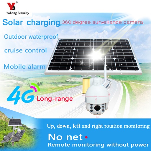 [32753510170-TW] Yobang 720p太陽能安全性監視攝像機運動檢測ONVIF無線WiFi戶外IP
