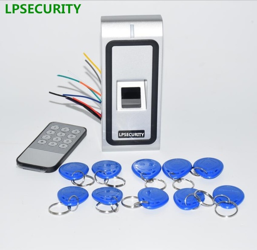 [32759825165-TW] Lpsecurity生物識別指紋RFID讀取器訪問控制器具有20pcs鑰匙扣標籤WG26 500使用