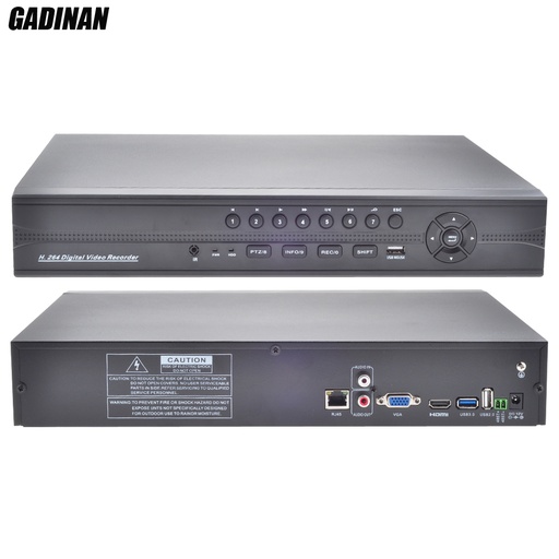 [32781597873-TW] Gadinan Full HD CCTV NVR 32CH 1080P ONVIF HI3535監視記錄器16CH 4MP NVR運動檢測FT