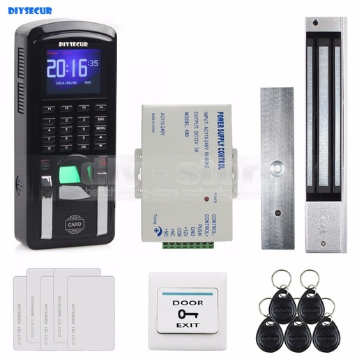 [32788518520-TW] Diysecur TCP/IP USB指紋ID卡讀取器密碼鍵槃門訪問控制系統 + Power SU SU